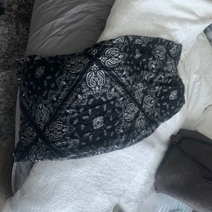 Long black, paisley, bandanna, print skirt, size small